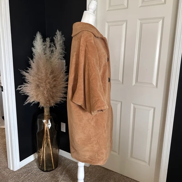 Victor Alfaro Rabbit Hair Wool Luxury Blend Coat Womens Tan Brown 
size Large - Picture 5 of 12